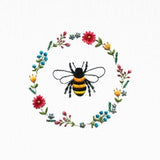 Floral Bee Complete Embroidery Kit with US delivery included | Floral Sewing Kit | Summer Hand Embroidery Project |  DIY Wildflower Hoop Art