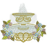 Fountain and Flowers Embroidery Motif - 15 - Everlasting Embroidery - by Sue Box