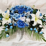 Tiger Lily Blue Roses Cemetery Saddle