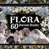 60 Procreate Brushes/FLORA Brush Pack.Flowers,Floral,Plants,Garden,Botanical,Illustration,Digital Art,Nature,Tree,Roses