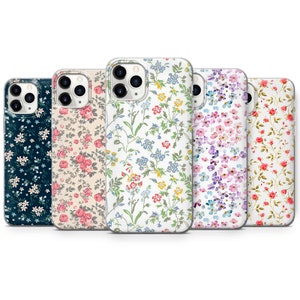 Assorted floral phone case covers with camera cutouts, light and dark patterns