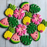 Tropical theme set cookies