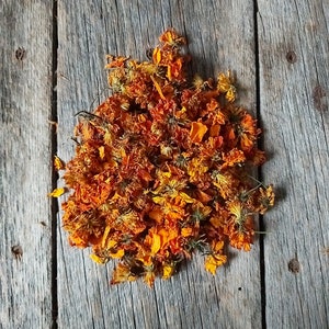 Dried Cosmos sulphureus flowers bundle, orange and yellow dried petals for eco-printing