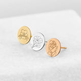 Birth Flower Earring, Birth Month Flower Earring, Silver Flower Earring, Gold Birth Flower Earring, Birth Month Earring, Bridesmaid Gift