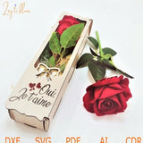 DXF SVG files for laser  Wooden gift box for roses, flowers and chocolat, Vector project for CNC router and laser cutting, Plywood 3mm