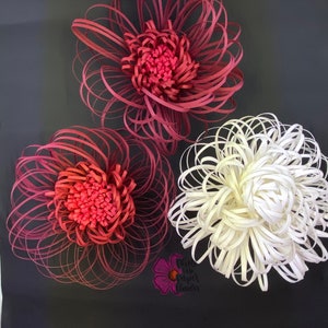 Paper flower centers bundle: three layered round red and white paper centers