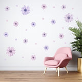 Daisy Flower Wall Stickers, Nursery Flower Wall Decal for bedroom, pastel flower wall stickers, furniture, glass flower wall decor