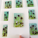 Fused Glass Greetings Card - fused glass flowers art picture, fused glass, cornish fused glass