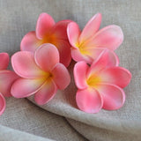 Coral Pink Plumerias,  Real Touch frangipani, Artificial Flower Heads DIY Cake decoration and wedding bouquets