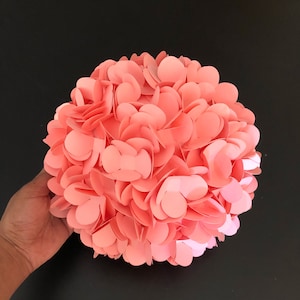 Coral pink paper hydrangea flower decoration