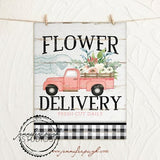 Flower Delivery - Pink Truck - Art Print - By Jennifer Pugh