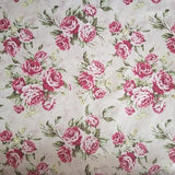 Red Rose Fabric by the Yard, Rose Fabric on Light Pink, High Quality Premium 100% Cotton