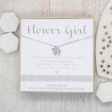 Sterling Silver & CZ Flower Necklace - ÔFlower Girl YouÕve Been Such A Special Part Of Our Wedding DayÕ