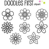 Outline Flower Petals Clip Art for Scrapbooking Card Making Cupcake Toppers Paper Crafts