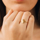 Minimalist Flower Ring in Gold, Sterling Silver, Rose Gold ¥ Dainty Flower Signet Ring ¥ Personalized Gift, Birthday Gift For Her ¥ RM52a