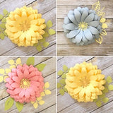 Paper Flower Template, DIY Paper Flower For Event DŽcor and Nursery DŽcor, re-sizable SVG, PNG cut files & PDf Printable Trace and Cut File