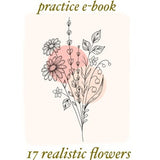 How to Draw Flowers, Printable Worksheets, Flowers for Bullet Journal, Flowers with Shading, Realistic Florals