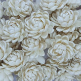 Artificial sola wood flowers, white lotus-style blooms, clustered flower heads