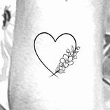 Wildflower Heart Temporary Tattoo