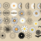 DAISY SVG, DAISY Flower Clipart, Daisy Svg Cut files for Cricut, Daisy monogram Svg, Half daisy svg
