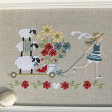 MADAME CHANTILLY "Summer Delivery" Counted Cross Stitch Pattern~Summer Floral Cross Stitch~Sheep Cross Stitch~Watermelon Embroidery