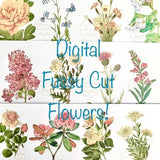 Digital Fussy Cut Flowers