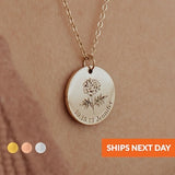 Personalized Birth Flower Necklace Custom Name Birth Month Jewelry Mothers Day Gift Best Friend Necklace Dainty Necklace Mom Gift for Her