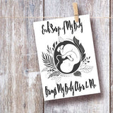 Birth Affirmation capable printable multiple sizes available for download use for cards, nursery decor, etc.