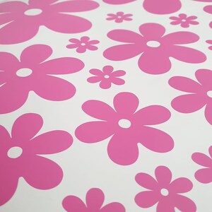 Assorted pink flower stickers with large daisy and small bloom decals