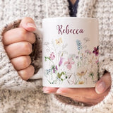 Wildflowers, Personalized Coffee Mug, Gift for Her, Pretty flowers, Garden Flowers, Custom Gift, Summer, Cute Mug