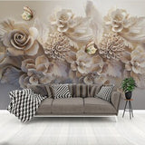Flowers wallpaper Floral Peel and stick wallpaper Roses Flower Wall Mural Textured wallpaper adhesive wallpaper Botanical