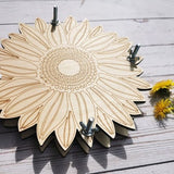 Wooden Sunflower Flower Press Kit/ Personalized Botanical Flower Pressing Kit / Gift for her / Dry flower art / Kids nature activity /