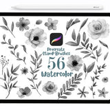 Procreate Watercolor Stamp Brushes, Procreate Brushes, Procreate Stamps, Flower Procreate Brushes, Procreate petal brush