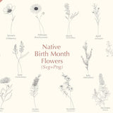 Native Birth month flowers Svg | Australian BirthMonth Flowers | Flowers svg | Hand drawn flower svg | Svg Bundle |Commercial use included