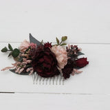 Purple burgundy beige black flowers Floral comb Floral headpiece Bridal flower clip Fall wedding flowers Hair comb wedding hair accessories