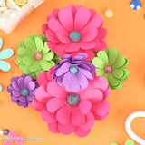 Easy Small Cosmos Paper Flower Templates and Tutorial, Flower SVG Files, Flower Templates that work with Cricut and Silhouette