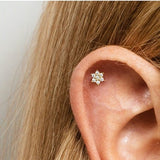 20G Tiny Flower Cartilage Stud Earring ¥ flower tragus studs ¥ marquise conch earring ¥ tragus ¥ helix ¥ cartilage piercing ¥ minimalist