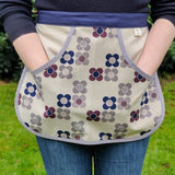 Floral Clothes Peg Apron, Cotton/Linen Blend Flowers Clothes Peg Pinny, Better Than a Peg Bag Clothes Line Bag Alternative FREE UK delivery