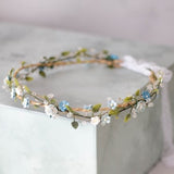 Forget-me-not flower crown, blue flower wreath, forget me not wedding crown, dusty blue flower girl crown, rustic bridal flower crown