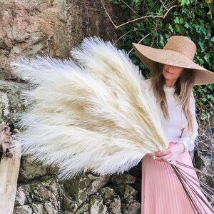 Large Artificial (Faux) Pampas Grass, 47",  Boho Home Decor, Wedding Flowers