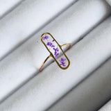 Pressed Flower Ring, Purple Carrot Flower Ring, Dried Flowers Resin Ring, Botanical Plant Jewellery, Bridesmaid Jewelry, Mentalgardens