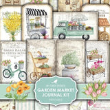 Junk Journal, Garden, Market, Summer, Green, Farmers, Flowers, Kit, Spring, Truck, Bicycle, My Porch Prints, Digital Download, Printable