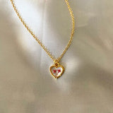 Small Flowered Heart Flower Necklace, Real Pressed Flowers, Custom Tiny Dainty Minimalist Resin Necklace Pendant, Gold Necklace