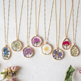 B-Listing: Minor Defects | Pressed Flower Necklace | Dried Flower Jewelry | Real Flower Necklace | Daisy Necklace
