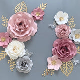 Mauve Pink Paper Flower Set, Nursery Paper Flower Wall Decor, Baby Girl Nursery Flowers, Paper Flowers, Nursery Paper Flowers