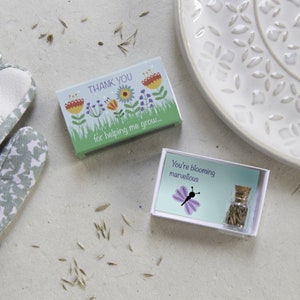 Thank You For Helping Me Grow WildFlower Seeds In A Matchbox, Thank You Card, Teacher Gift, Teacher Card