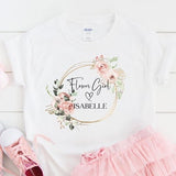 Flower Girl T-Shirt, Wedding kids t-shirt, Bride Tribe Shirts Flower Girl Flower T-Shirt Floral Wreath Tee Flower Girl Tee Floral top