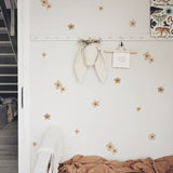 Marron Flowers Fabric Wall Stickers - Removable & Reusable