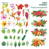 Tropical Flowers Arrangement clip art, Digital Floral Bouquets, Summer vibe, Set of Flowers vector Elements, Flower PNG, Flower EPS,