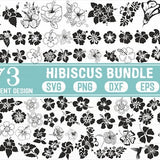 HIBISCUS SVG / Bundle SVG / Hawaii flower / silhouette, stencil, flower svg, floral svg, garden svg, cut file, clipart, iron on, cricut file